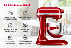 Batidora De Pie Kitchenaid Coyote Kitchenaid Rksm60spxrer Rojo 220 v