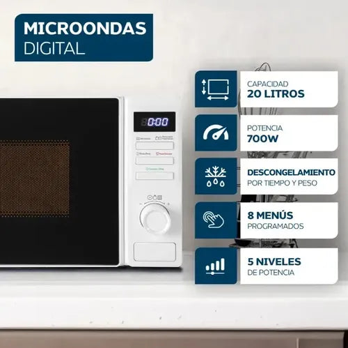 Microondas Digital Philco 20 L Blanco