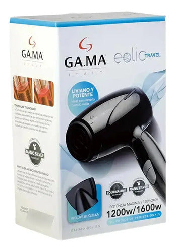 Secador De Pelo Ga.ma Italy Sn23816 Eolic Mini Negro Negro