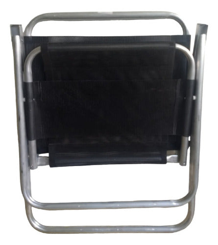 Silla De Playa Extra Ancha De Aluminio Para Balcón, Color Negro
