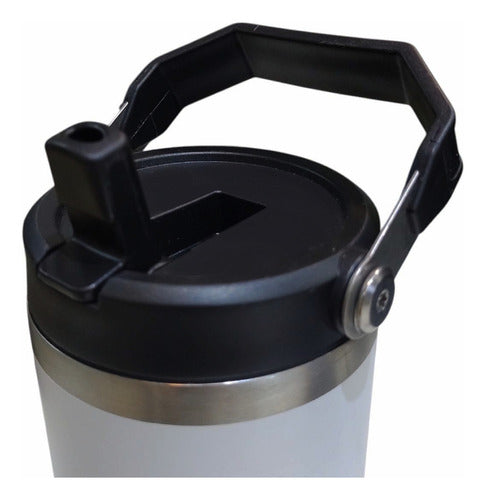 Vaso Termico Acero Inox Frio Calor Manija 900ml Tm Blanco Liso