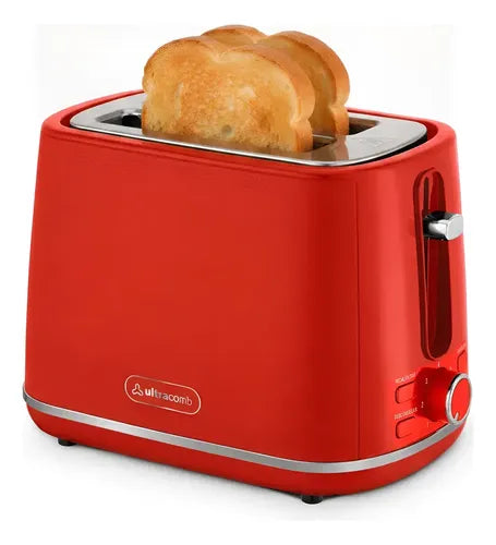 Tostadora 2 Rodajas Ultracomb To4010 De 7 Niveles De Tostado Rojo