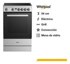 Cocina Whirlpool Eléctrica Inox 55 Cm Inox