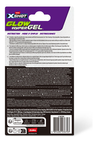 Recarga Gellet Hypergel X-shot De 15000 Municiones Fluo Verde Lima