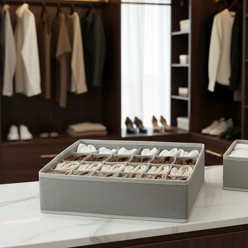 Set Por 4 Organizadores De Cajones Vivendi Ropa Interior Gris