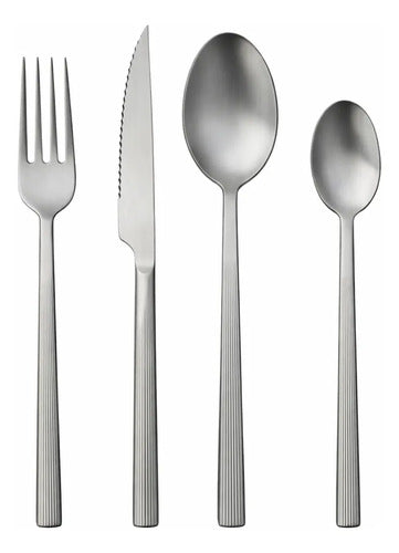 Juego De Cubiertos Carol Premium 16 Piezas Acero Inox Gris