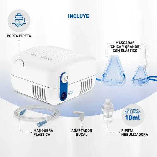Nebulizador A Pistón Para Niños Adultos Silfab Pixel N30 Blanco