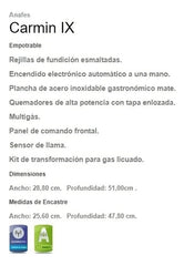 Anafe Con Alimentación A Gas Ormay Carmin Ix Color Acero 2 Hornallas