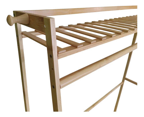 Organizador Perchero Estantes Bambu Variable De Alturas Marrón