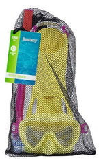 Set De Buceo Snorkel Aletas Niños +3a Bestway 25039 Amarillo Amarillo