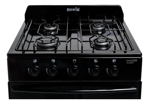 Cocina Master Classic Color Negro Con Puerta Con Visor Gas Natural Escorial