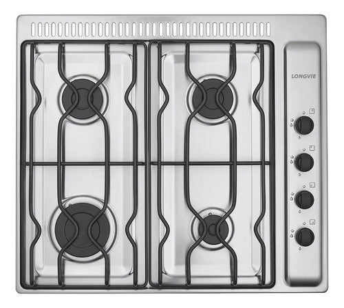 Anafe A Gas Longvie A2600rxf Inox Rejillas De Ventilación Color Gris