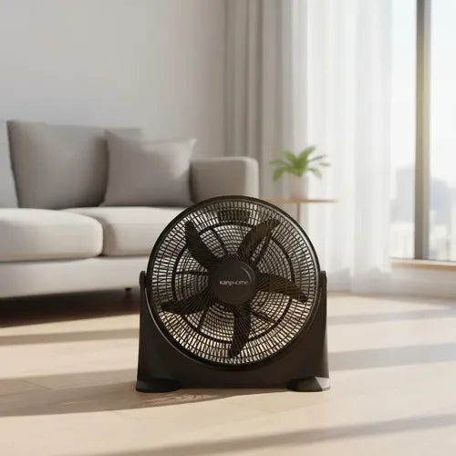 Ventilador De Piso Turbo Kanji Kjh-fh1405 Con 5 Palas 35.56 Cm 50 Negro Plástico 5