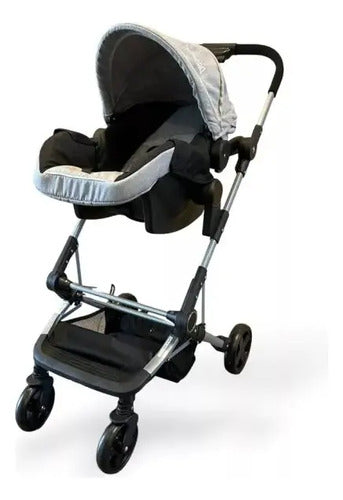 Coche Cuna Bebesit 1365tsd Gris Claro 3en1 Travel System Cs Gris