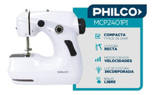 Máquina De Coser Mini Philco Mcp2401 2 Velocidades Color Blanco