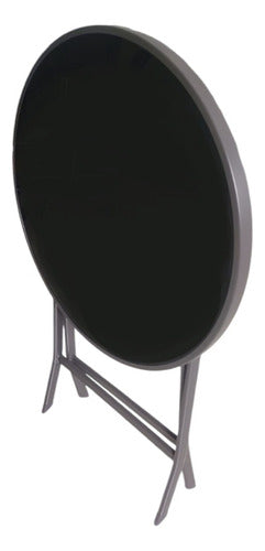 Combo 2 Sillas Rattan Plegables 1 Mesa 60cm Vidrio Caño Ct Marrón Ratán
