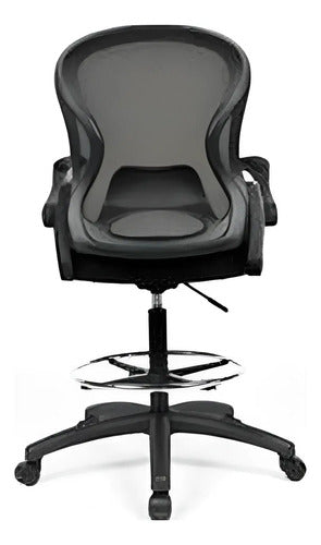 Silla Alta Onebox Ob-sm1 Para Mostrador Apoya Pies Cromado Negro