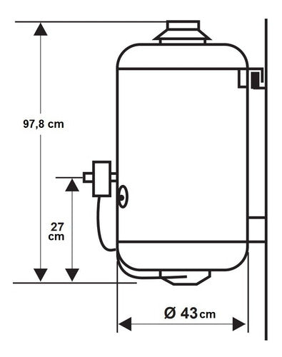 Termotanque A Gas Ecotermo Populi De Carga Superior De 70lts Blanco
