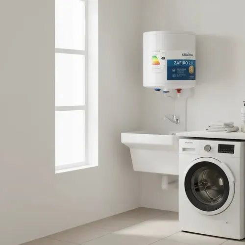 Termotanque Eléctrico Señorial Zafiro 2.0 30lts Conexión Inferior Blanco