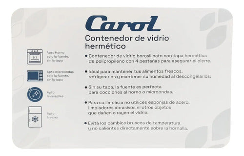 Taper Contenedor De Vidrio Tapa Hermetica Carol De 1040ml Gris