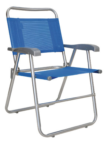 Reposera Plegable Descansar 10006 Azul Aluminio 1 Posición