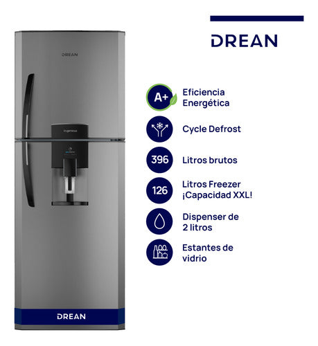 Heladera Con Freezer Cíclica 396 L Gris Drean Hdr400f41e Gris