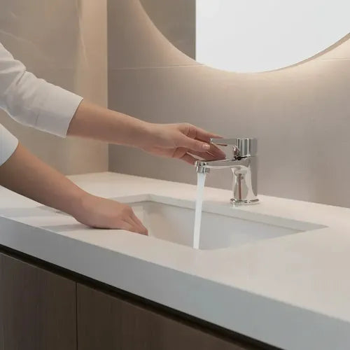 Griferia Lavatorio Fv 0181/g9 Alba Monocomando Baño Pileta Plateado Brillante