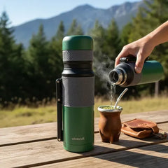 Termo Matero Vivendi 1.2 L Acero Inox Asa Plegable Verde  Verde