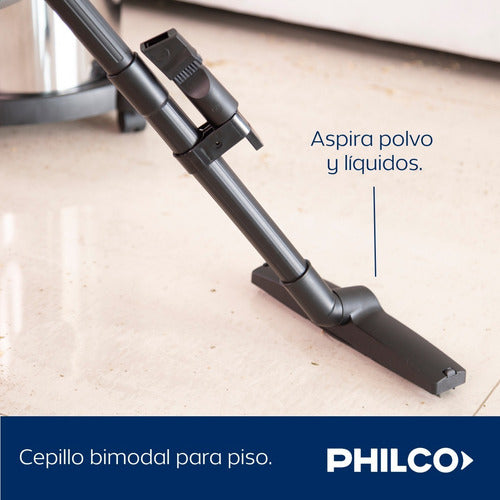 Aspiradora De Tacho Philco 1200w Aspira Liquidos Color Plateado/gris
