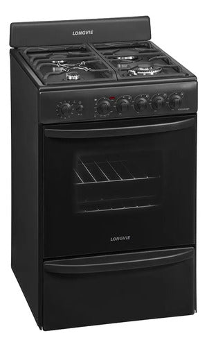 Cocina A Gas Longvie 19501g 56cm Grafito Encendido Una Mano Grafito