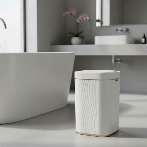 Cesto De Basura Inteligente Con Sensor Vivendi De 15lts Blanco