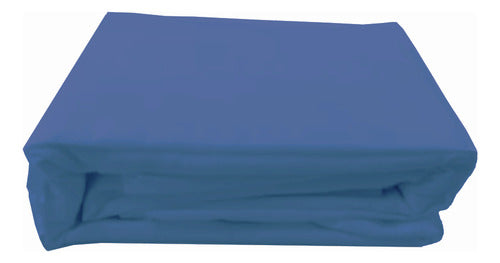 Juego Sabanas Twin Fp Home Premium 300 Hilos Azul Cts Azul Acero Liso
