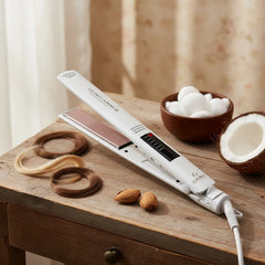 Planchita De Pelo Gama Elegance Led Coco Almond Tourmaline Blanco