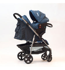 Cochecito Travel System Azul Con Manillar Rebatible