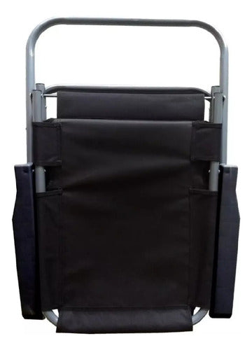 Reposera Playera Plegable Caño 1 Posicion Tela Oxford Negro