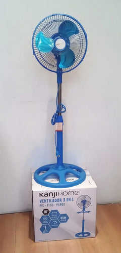 Ventilador 10 Kanji 3 En 1 Kjh-fi1006501 96cm 3 Velocidades Color De La Estructura Celeste Color De Las Aspas Plateado Diámetro 25 Cm Frecuencia 0 Material De Las Aspas Metal