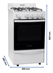 Cocina A Gas Volcan 87144v 50cm 4 Hornallas Blanco