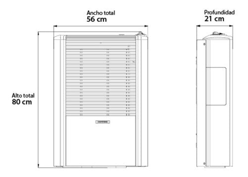 Calefactor Multigas Coppens 6000 Tbu Derecho Peltre Acero Crema