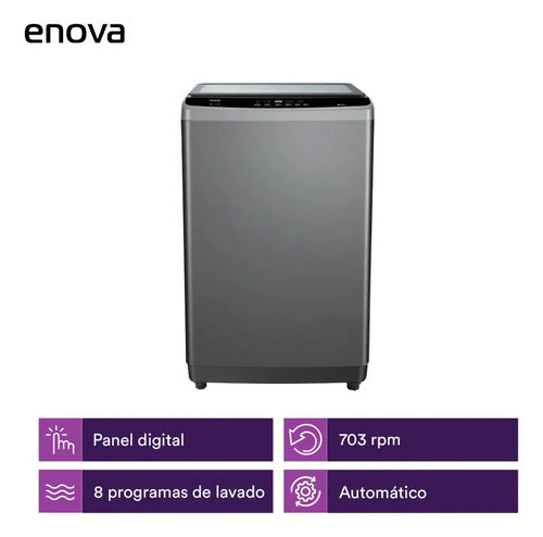 Lavarropas Carga Superior Enova Le08s10-gr-l 8kg Gris