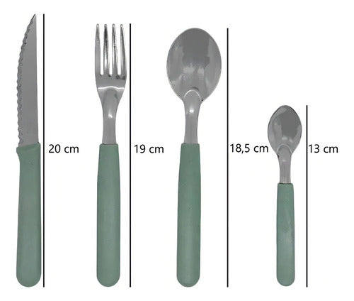 Juego De Cubiertos Carol X 24 + Frasco De Areia Color Verde Areia