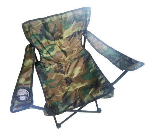 Sillon Director Plegable Para Camping Porta Vasos Camuflado Marrón