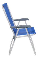Reposera De 1 Posición Bel Aluminio Poliéster Pvc Azul Azul