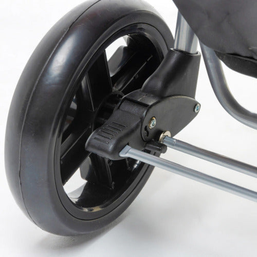 Coche De Paseo Bebesit 1390-e Gris Con Manillar Rebatible Gris Plateado