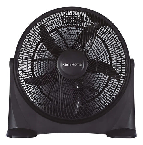 Ventilador Ventilador De Piso Kanji Kjh-fh1405 Con 5 Palas De Plástico Color Negro Estructura Color Negro, 35.56cm De Diámetro 35.56 Cm