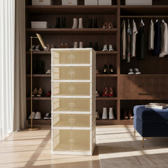 Organizador Plegable Plastico De Zapatillas 6 Cajones VIVENDI Blanco