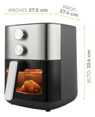 Freidora De Aire Mecánica Atma 6 L Inox Fr256maip Plateado