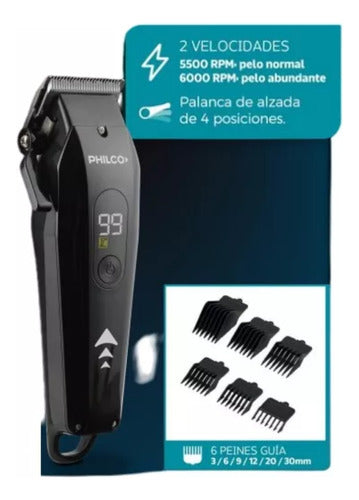 Corta Pelo Inalambrica Clipper Turbo Pro Philco Hc9911pp Cts Negro