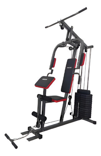 Multigimnasio Multigym Randers Arg63142x Musculacion 70kg Cs Gris Negro
