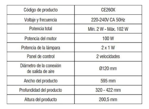 Campana Empotrable Longvie Ce260x Telescópica De 60 Cm Gris