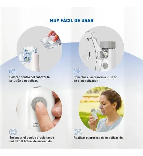 Nebulizador Para Niños Y Adultos Silfab Nm30 Mesh Breeze Go Blanco